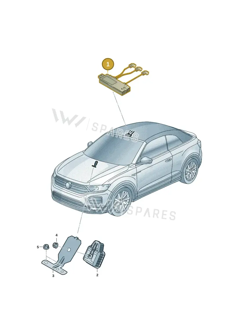 5Q0951172 — Volkswagen T-Roc convertible 1.5 (2019-2024) diagram 2gk951020, position 1