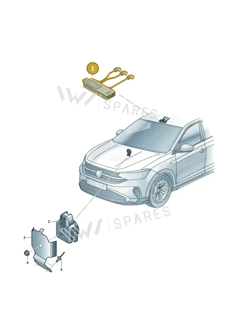 5Q0951172A — Volkswagen Taigo (2021-2024) diagram 2f0951020, position 1