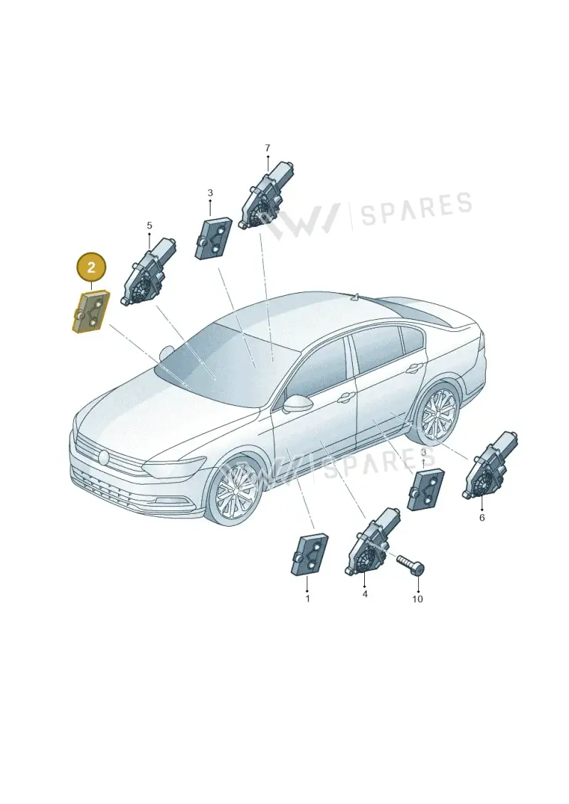 5Q0959592D — Volkswagen Passat Saloon (2014-2024) diagram 793959100, position 2