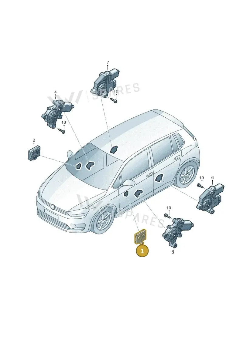 5Q0959592DZ00 — Volkswagen Golf Sportsvan 1.6 (2014-2020) diagram 780959100, position 1