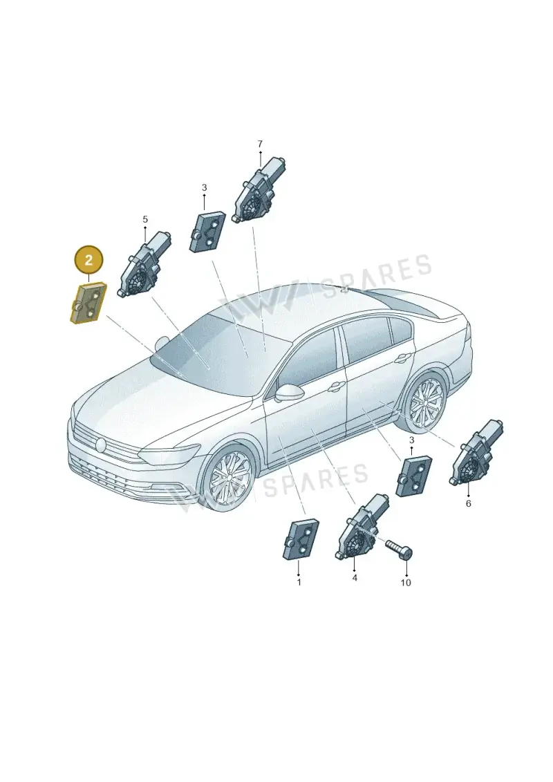 5Q0959592DZ00 — Volkswagen Passat saloon (2014-2024) diagram 793959100, position 2