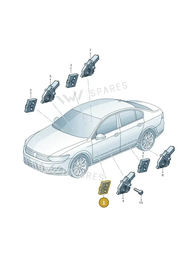 5Q0959593D — Volkswagen Passat Saloon (2014-2024) diagram 793959100, position 1
