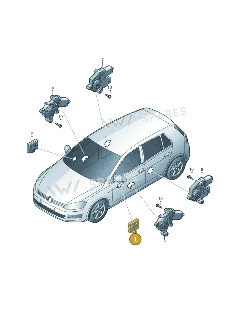 5Q0959593E — Volkswagen Golf (2016-2020) diagram 746959100, position 1