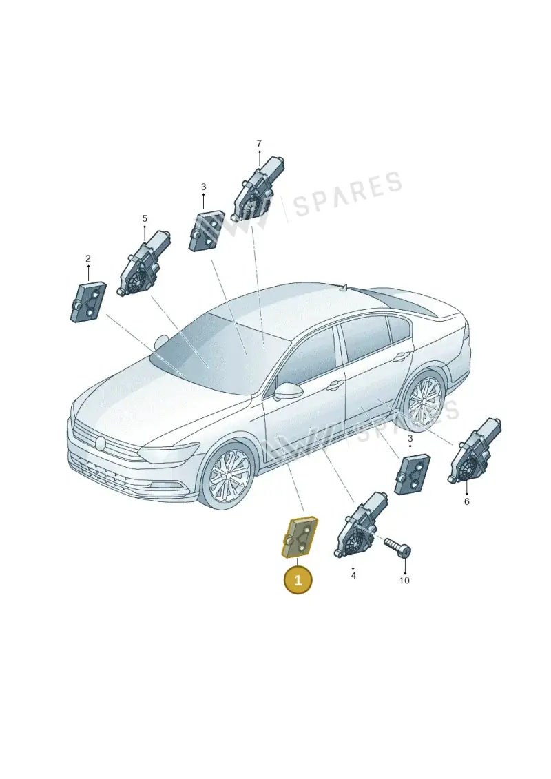 5Q0959593L — Volkswagen Passat saloon (2014-2024) diagram 793959100, position 1