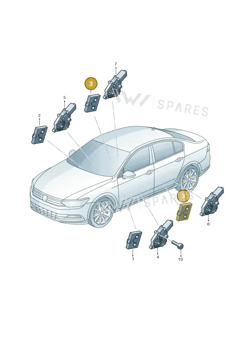5Q0959595D — Volkswagen Passat saloon (2014-2024) diagram 793959100, position 3
