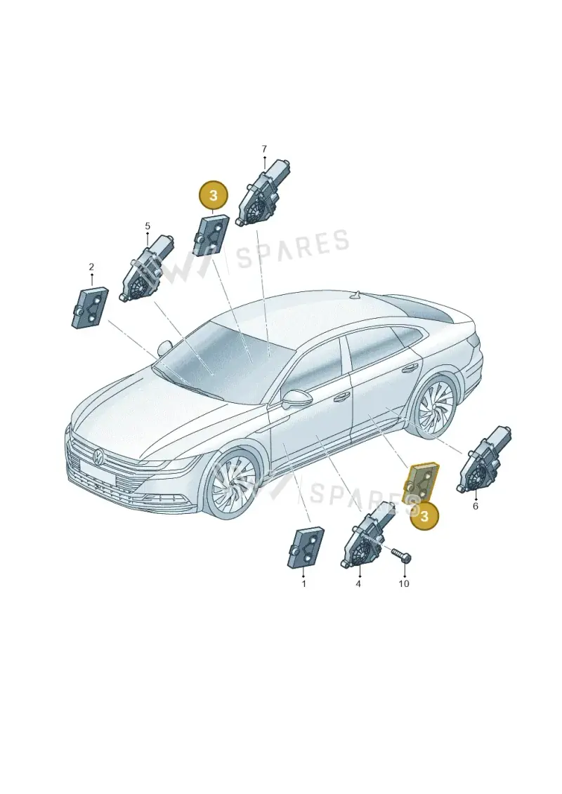 5Q0959595E — Volkswagen CC Fastback (2018-) diagram 828959100, position 3