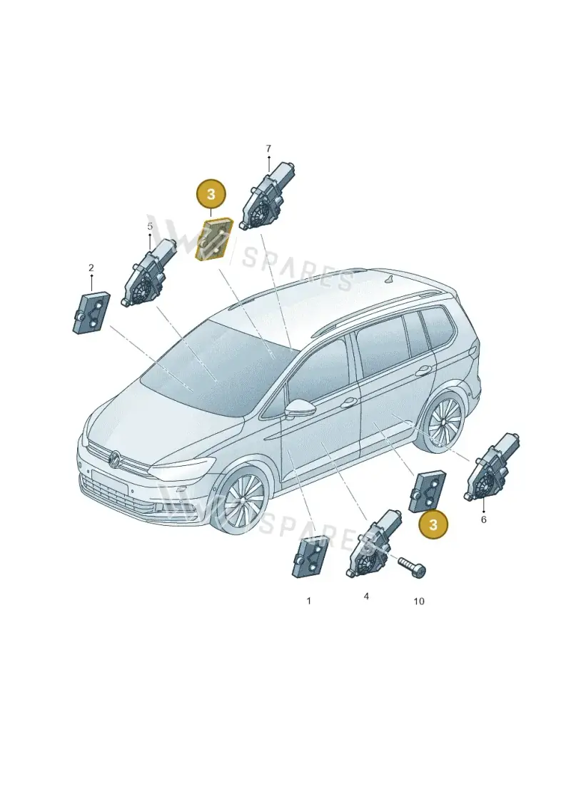 5Q0959595E — Volkswagen Touran 2,0 BlueMotion (2015-2024) diagram 869959100, position 3