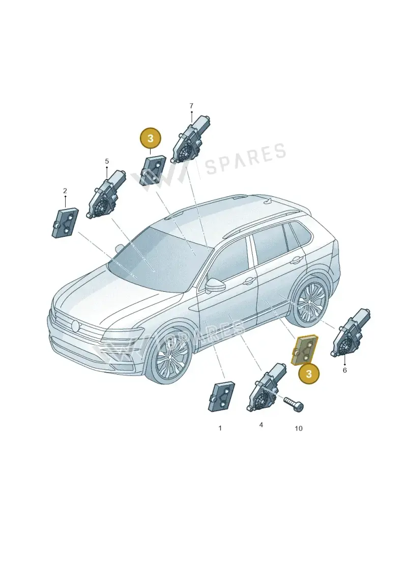 5Q0959595E — Volkswagen Tiguan 2.0 4Motion (2016-2024) diagram 884959100, position 3