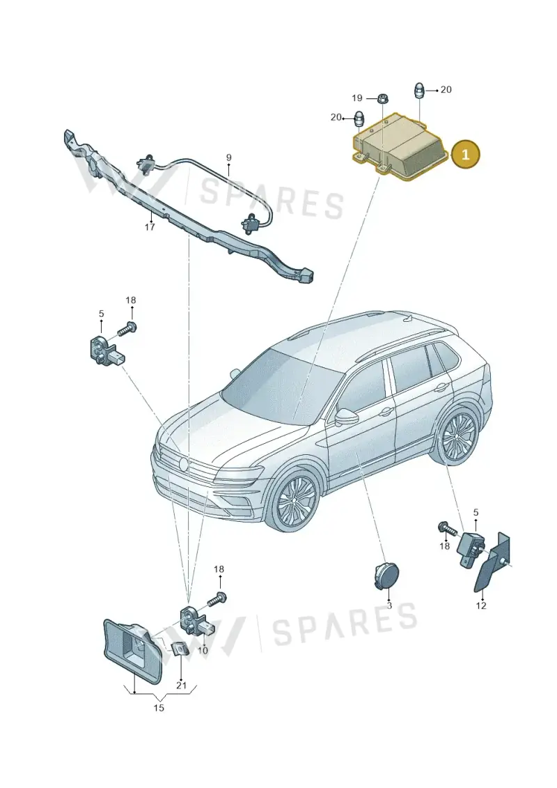 5Q0959655AM — Volkswagen Tiguan 2.0 4Motion (2016-2022) diagram 884959300, position 1