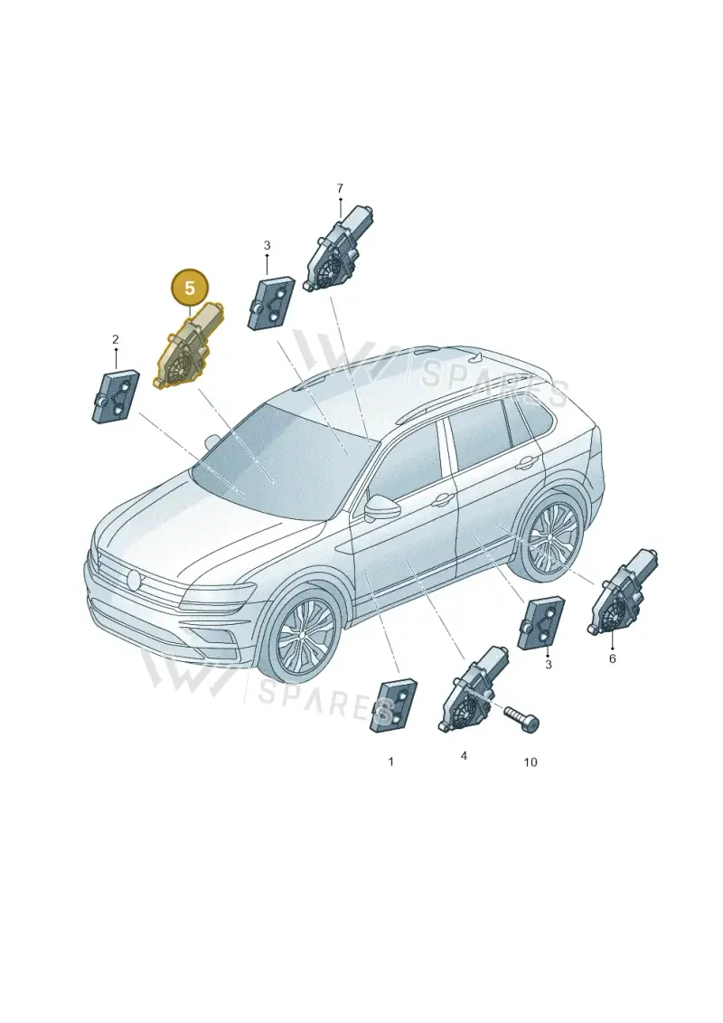 5Q0959801B — Volkswagen Tiguan 2.0 4Motion (2016-2024) diagram 884959100, position 5