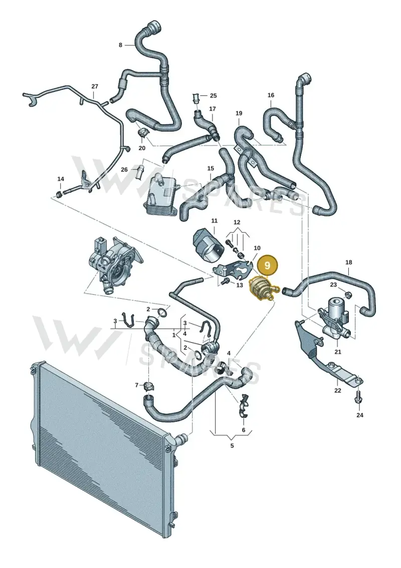 5Q0965561B — Volkswagen Multivan (2021-) diagram 7t0121420, position 9