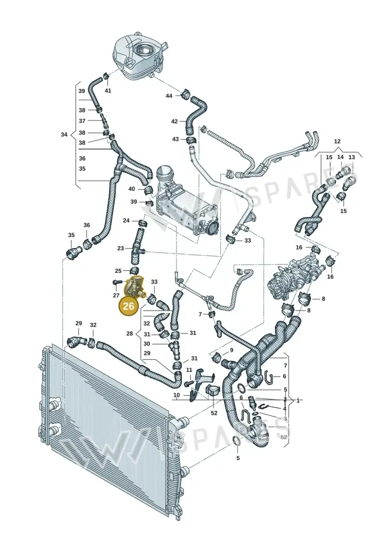 5Q0965567 — Volkswagen Taigo (2021-2024) diagram 2f0121210, position 26
