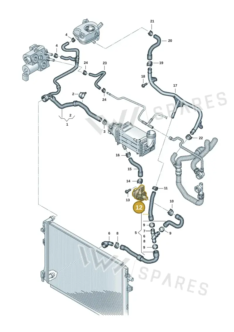 5Q0965567 — Volkswagen Caddy Maxi Kombi (2020-2024) diagram 2ka121305, position 12