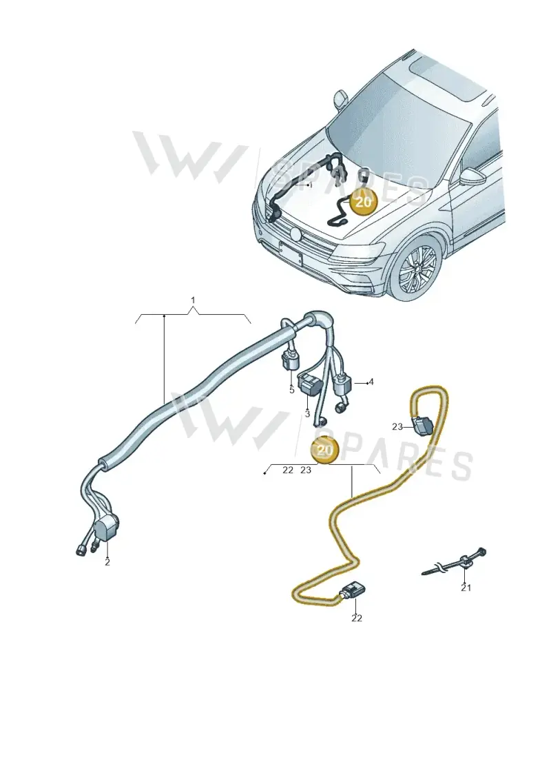 5Q0971068F — Volkswagen Tiguan 2.0 4Motion (2017-2024) diagram 833971250, position 20