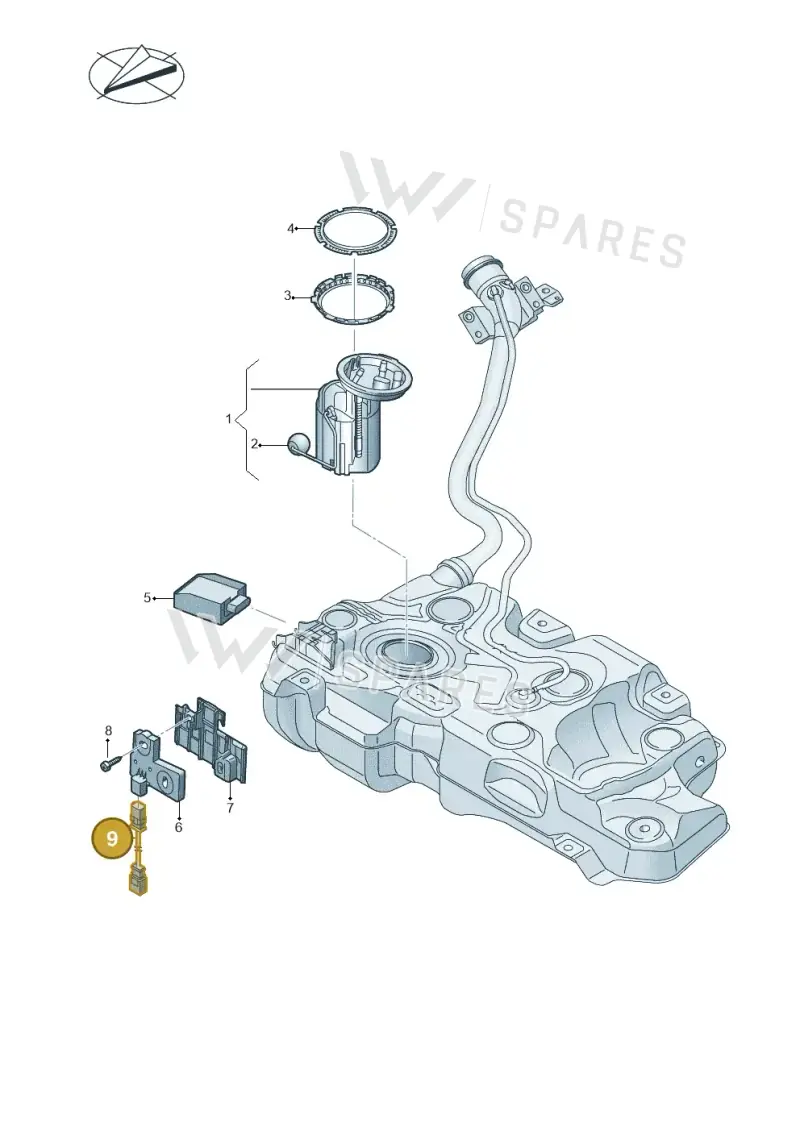 5Q0971106 — Volkswagen Golf 2.0 (2016-2020) diagram 746919310, position 9