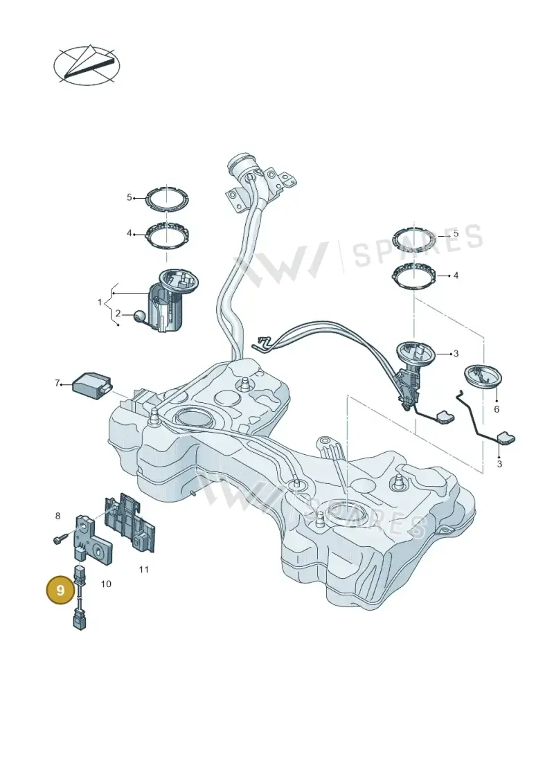 5Q0971106 — Volkswagen Golf Estate (2013-2017) diagram 746919350, position 9