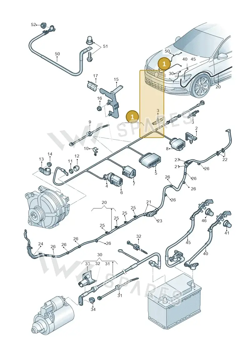 5Q0971230GL — Volkswagen Passat saloon (2014-2024) diagram 793971650, position 1