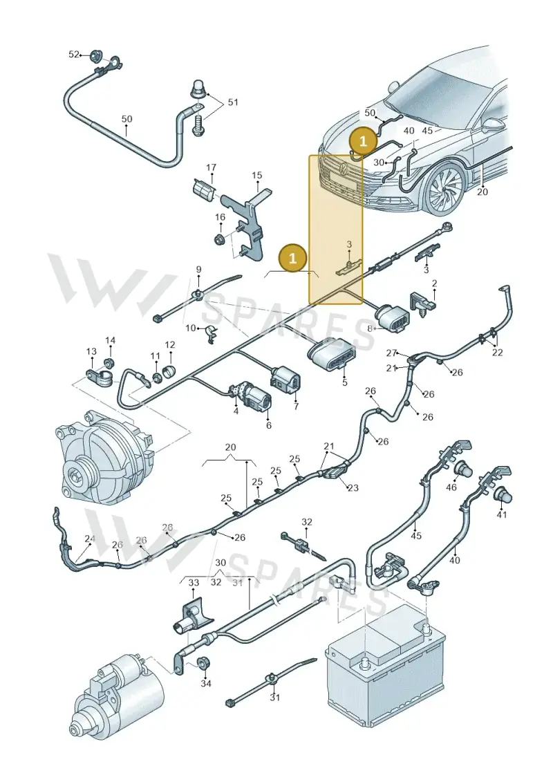 5Q0971230HT — Volkswagen Arteon (2017-2023) diagram 828971650, position 1