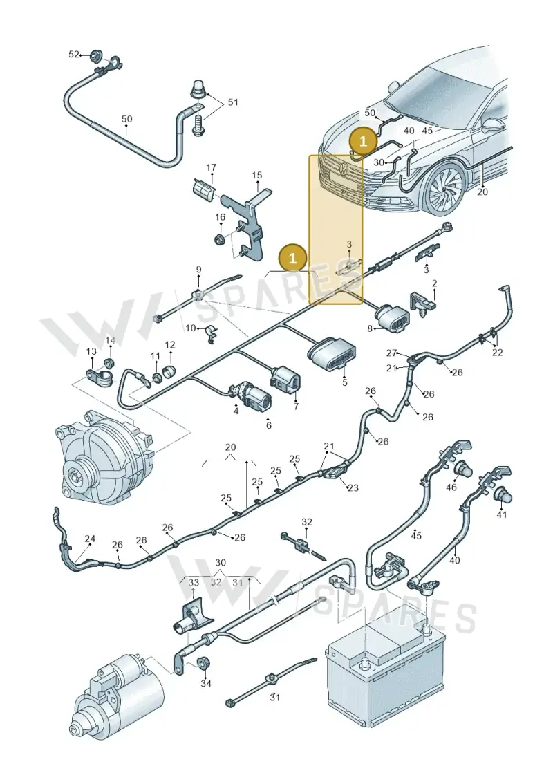 5Q0971230LP — Volkswagen Arteon (2017-2023) diagram 828971650, position 1
