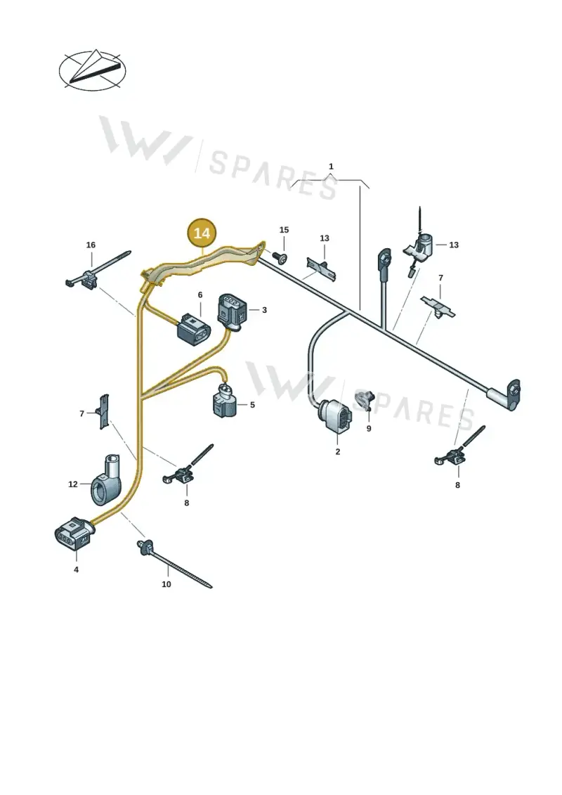 5Q0971615J — Volkswagen Tiguan 2.0 (2023-) diagram 2ka971070, position 14