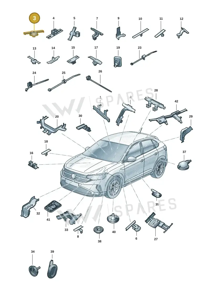 5Q0971848A — Volkswagen Taigo (2021-2024) diagram 2f0971083, position 3