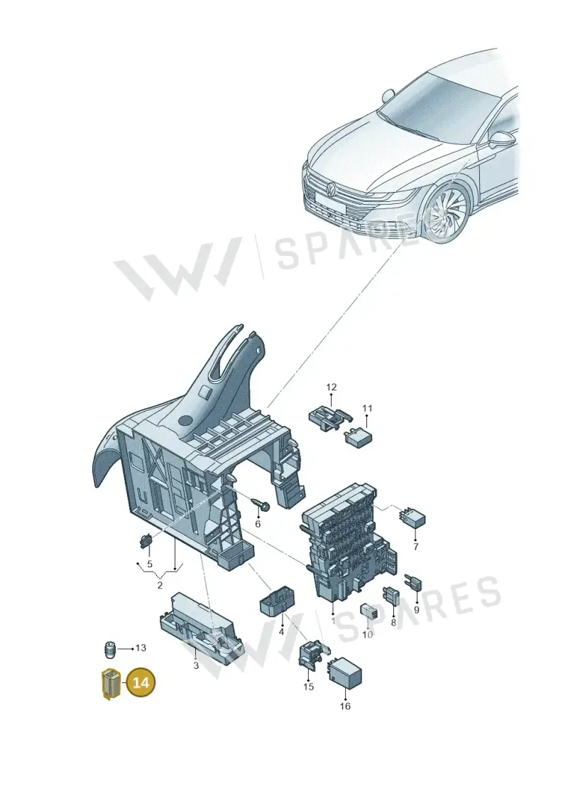 5Q0971990A — Volkswagen Arteon (2017-2023) diagram 828937000, position 14