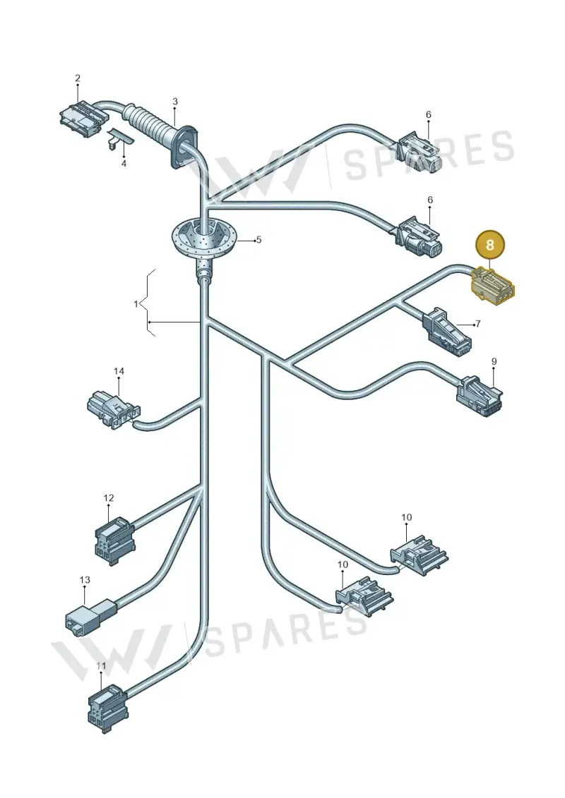 5Q0972703 — Audi A3 Sportback (2019-2025) diagram 596972370, position 8