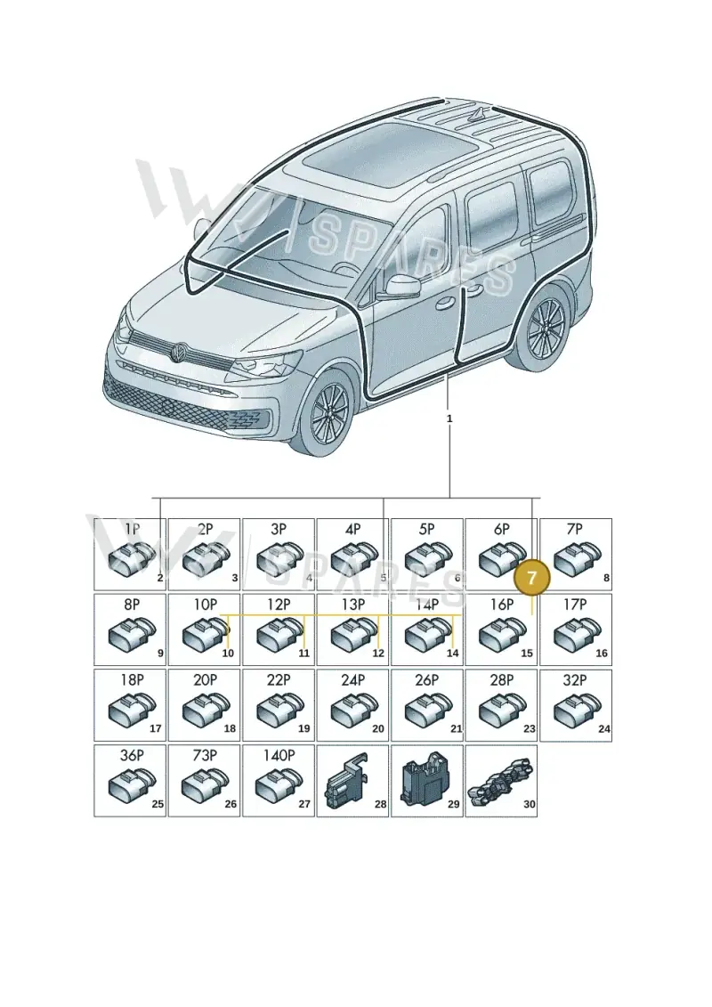 5Q0972706 — Volkswagen Caddy Maxi (2020-2025) diagram 2ka971090, position 7