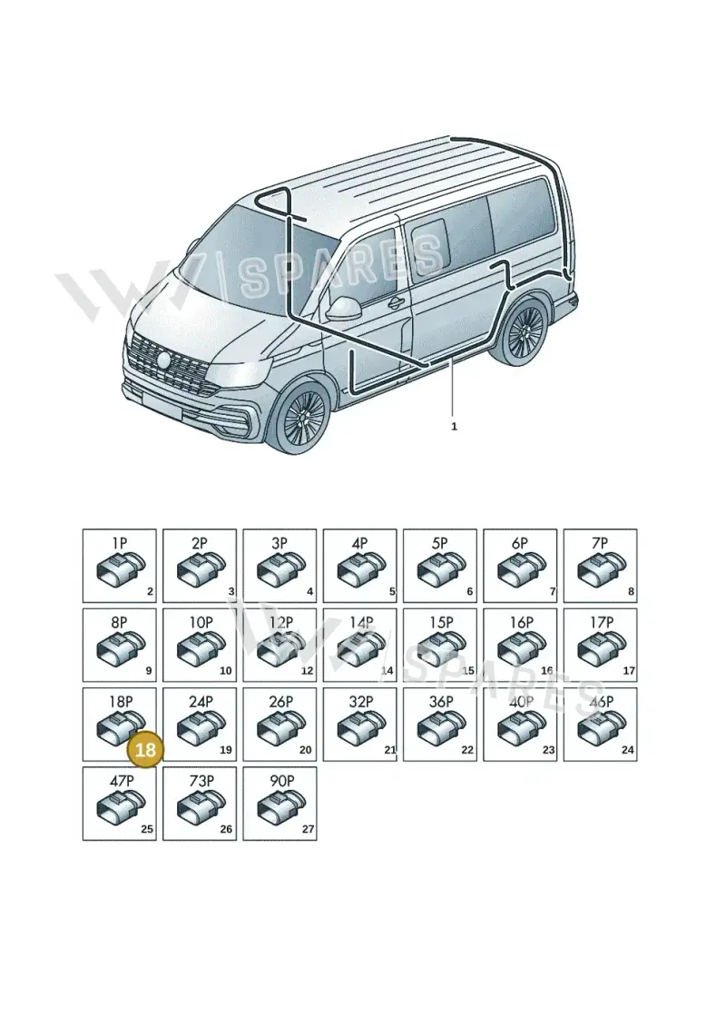 5Q0972718A — Volkswagen Transport. multivan (2019-2024) diagram 7em971080, position 18