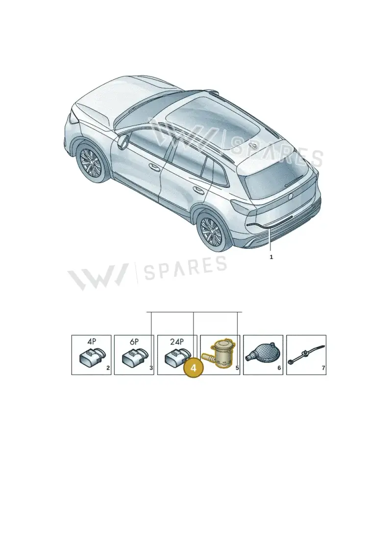 5Q0972724 — Volkswagen Tiguan 2.0 (2023-) diagram 57x972950, position 4