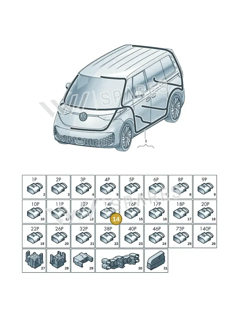 5Q0972726 — Volkswagen ID.Buzz (2022-) diagram 15a972000, position 14