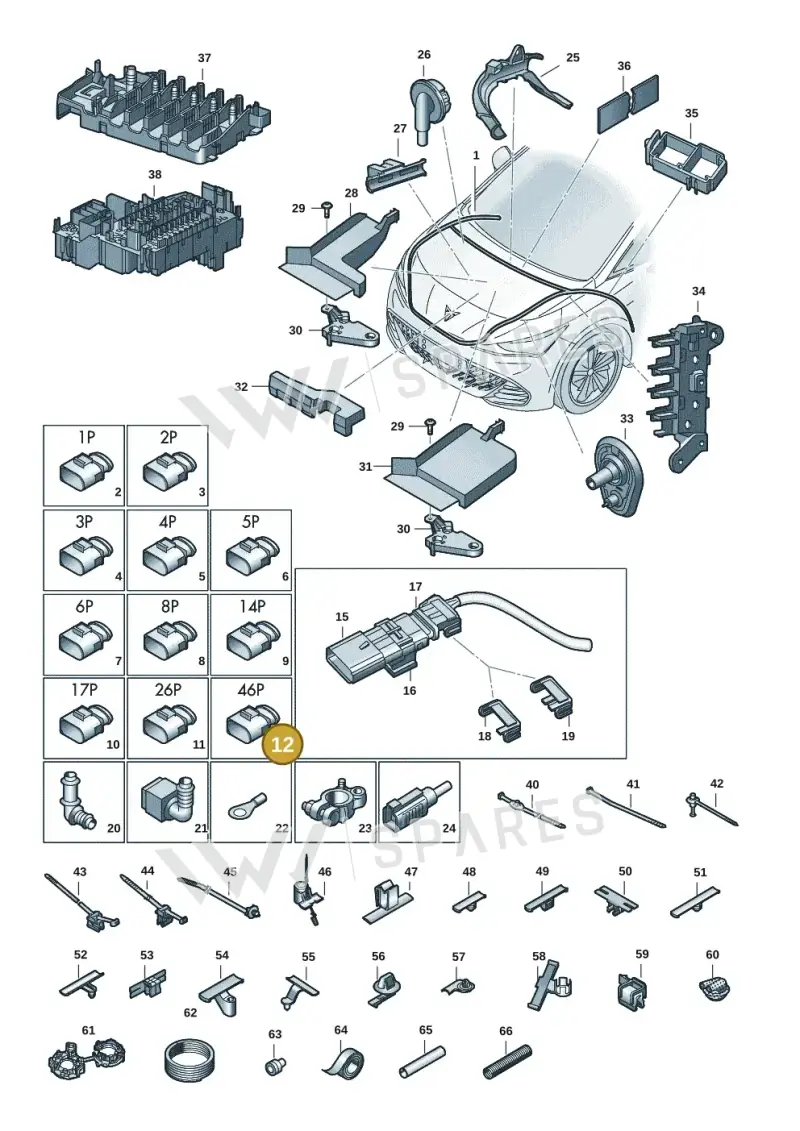 5Q0973374 — SEAT CUPRA Born (2021-) diagram 10s971080, position 12