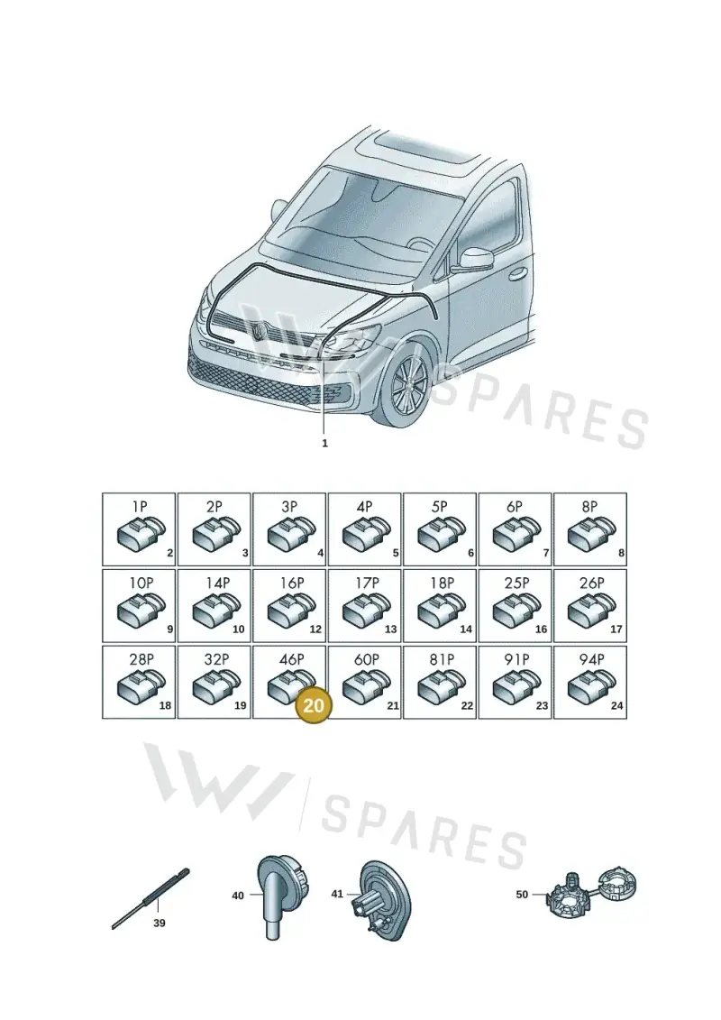 5Q0973374 — Volkswagen Caddy Maxi (2020-2025) diagram 2ka971080, position 20
