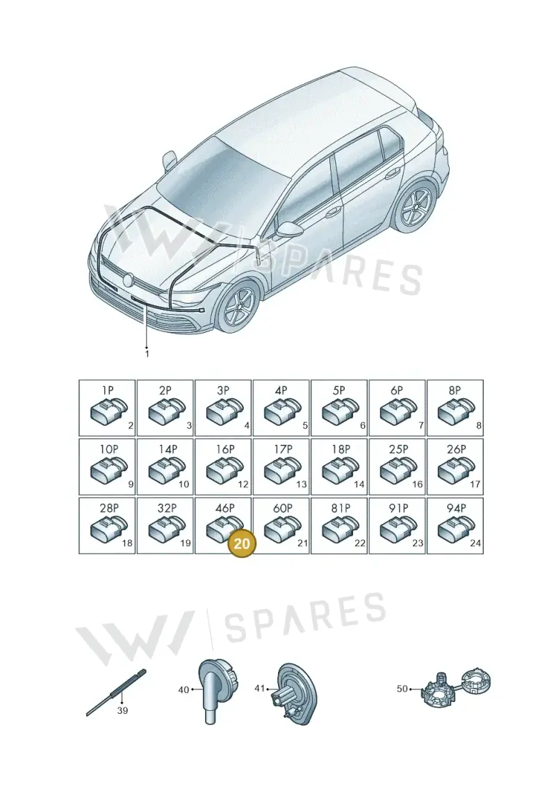 5Q0973374 — SEAT CUPRA Formentor (2020-) diagram 5h0971080, position 20