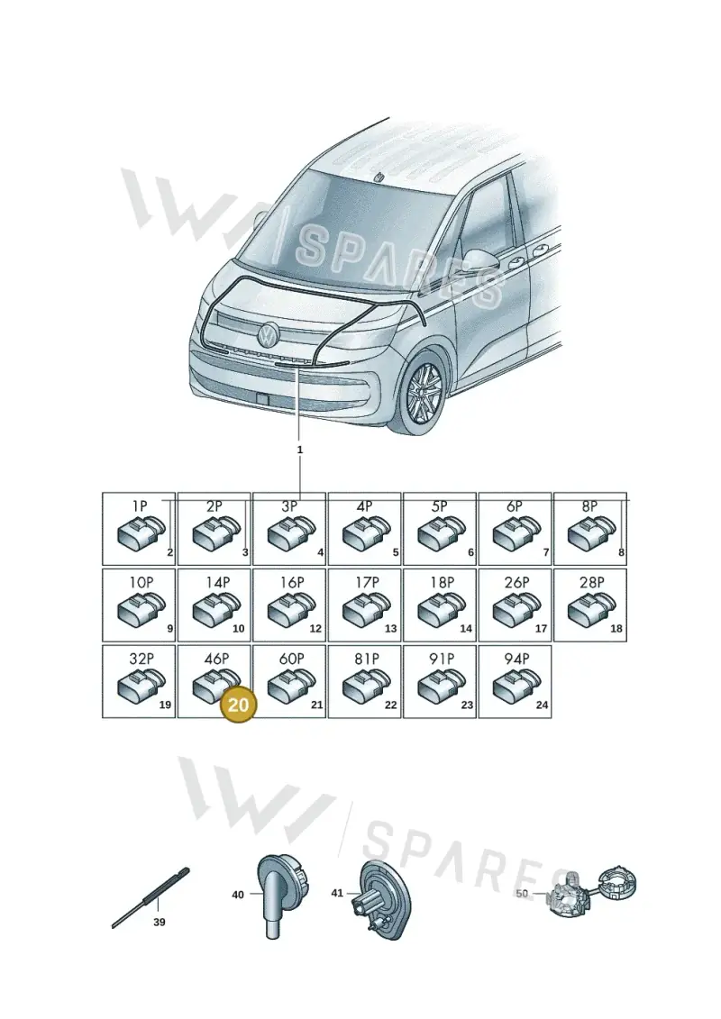 5Q0973374 — Volkswagen Multivan (2021-2025) diagram 7t0971800, position 20