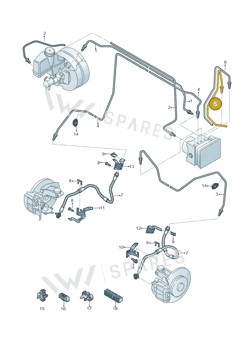 5Q2614725AA — Volkswagen Golf 2.0 (2016-2020) diagram 793611220, position 5