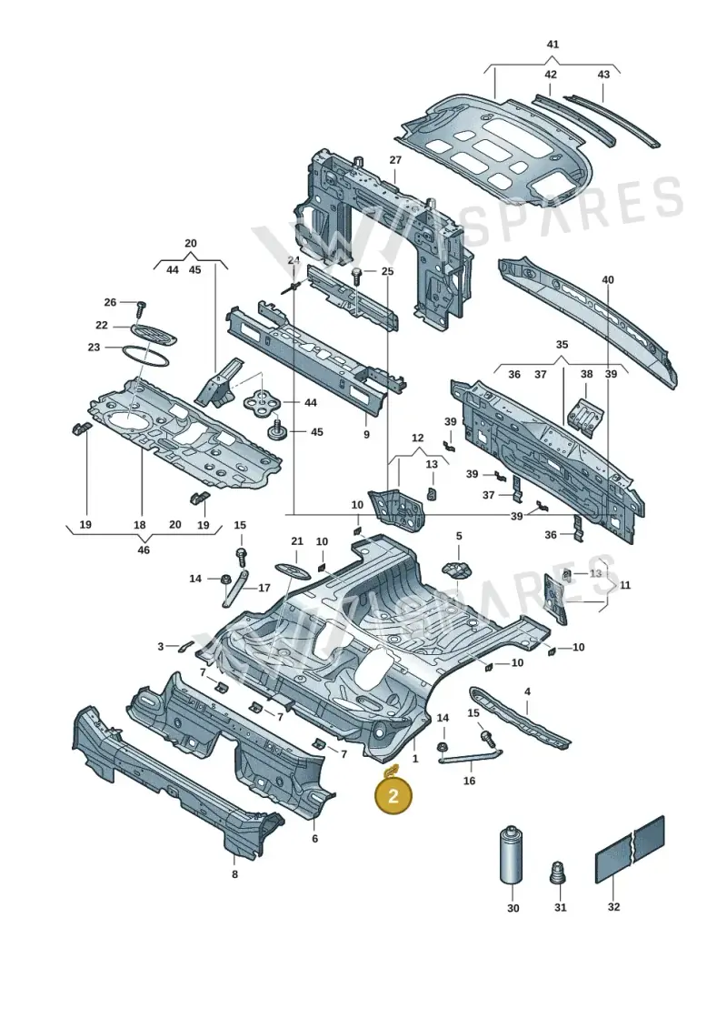 5Q7813123A — Volkswagen T-Roc convertible 1.5 (2019-2024) diagram 2gk803020, position 2