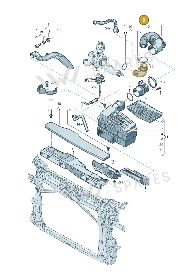 5QA129654K — Volkswagen Tiguan 2.0 4Motion (2016-2024) diagram 810129000, position 9