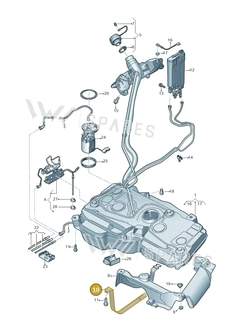 5QA201656C — Volkswagen Touran 2,0 BlueMotion (2015-2024) diagram 869201400, position 10