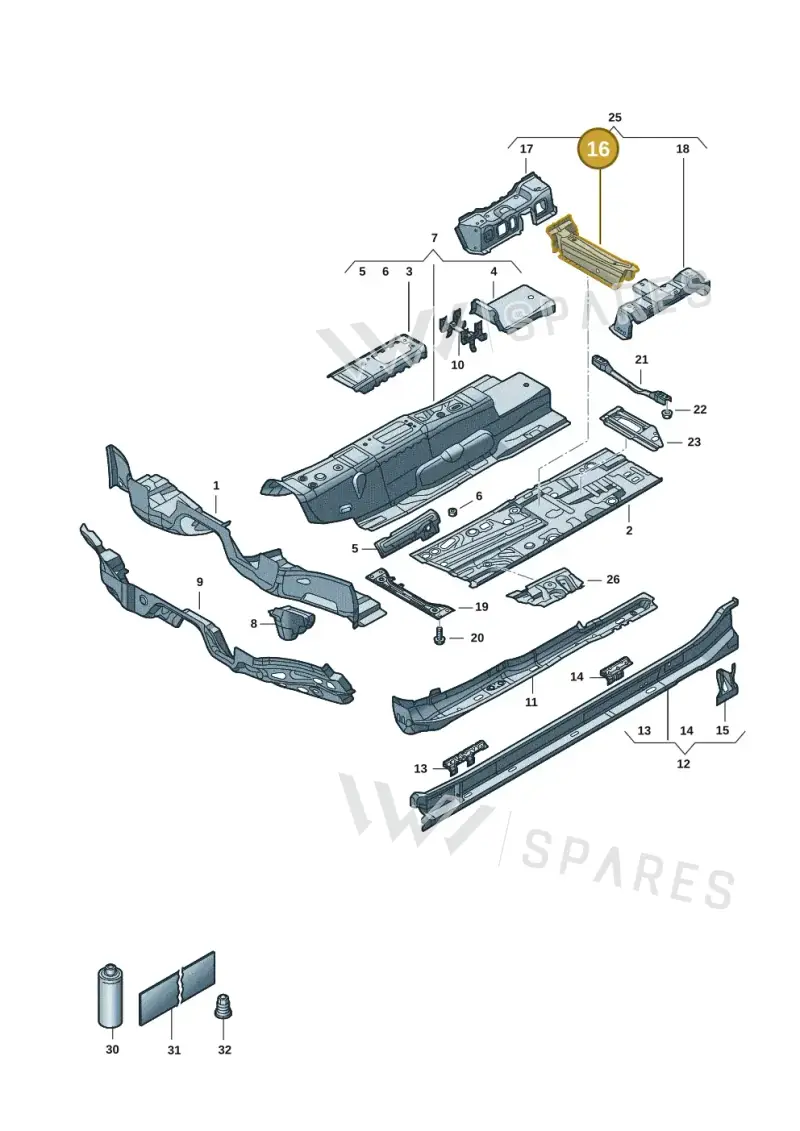 5QA803232 — Volkswagen Tiguan 2.0 4Motion (2016-2024) diagram 884803015, position 16