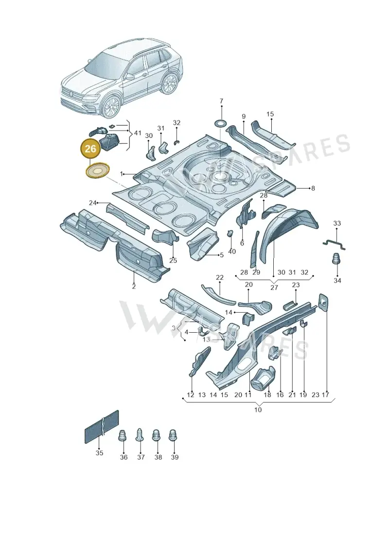 5QA803961 — Volkswagen Tiguan (2016-2023) diagram 808803200, position 26