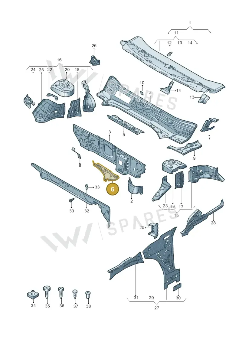5QA805397 — Volkswagen Touran 2,0 BlueMotion (2015-2024) diagram 869805500, position 6