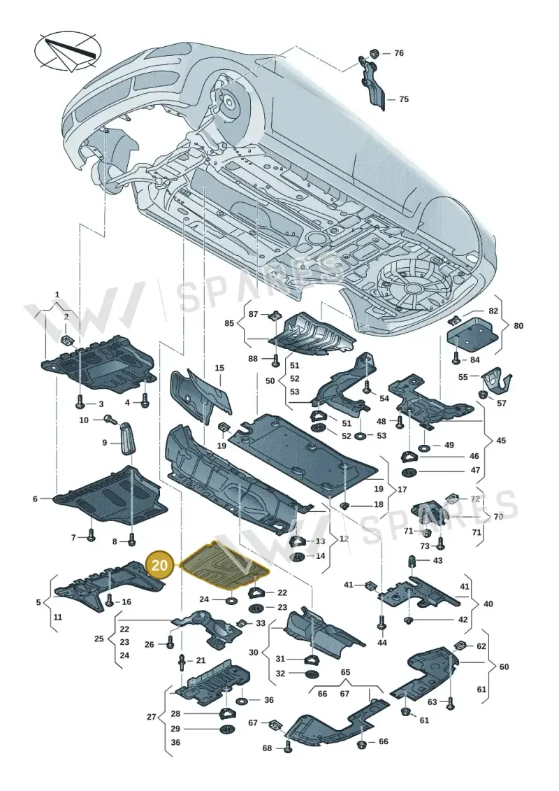 5QA825230 — Volkswagen Caddy Maxi Kombi (2020-2024) diagram 2ka825000, position 20