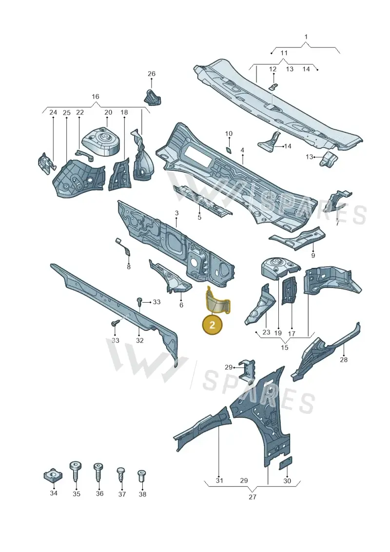 5QB803177 — Volkswagen Touran 2,0 BlueMotion (2015-2024) diagram 869805500, position 2