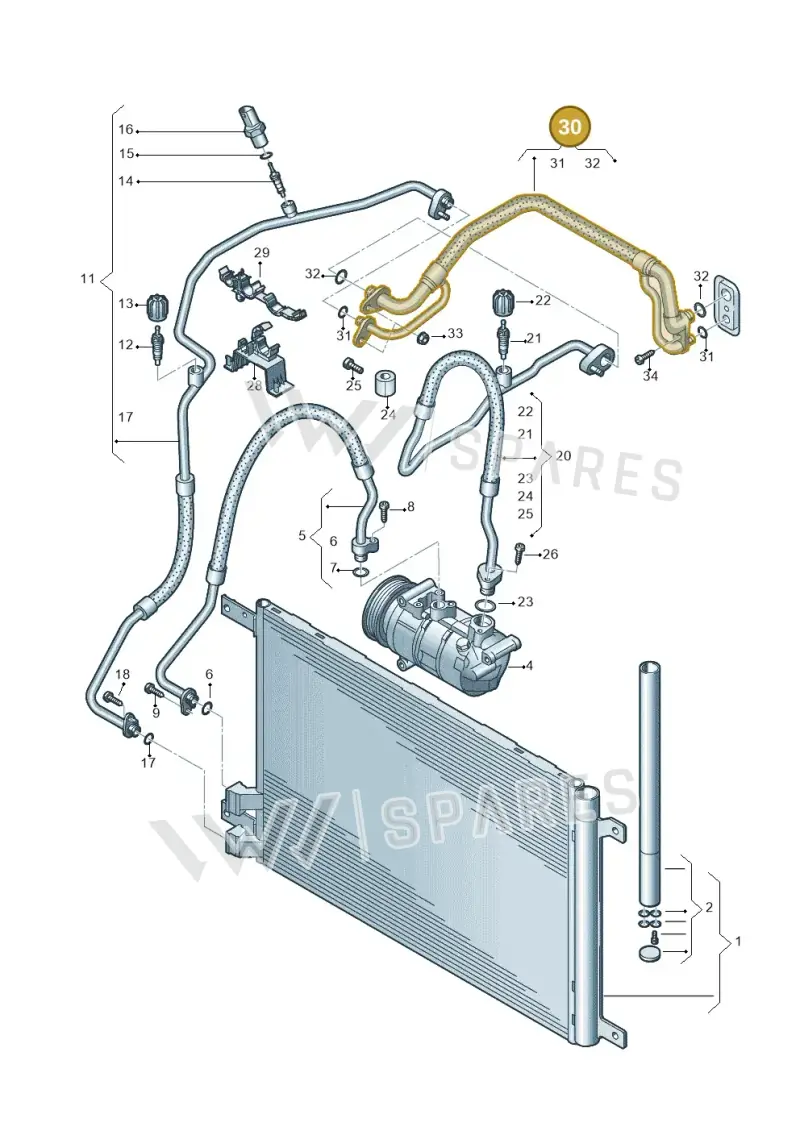 5QB816738F — Volkswagen Tiguan 2.0 (2023-) diagram 746260400, position 30