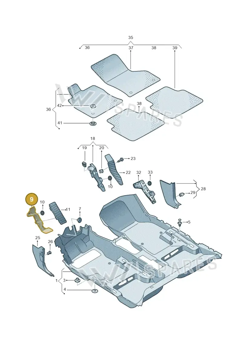 5QB864776 — Volkswagen T-Roc convertible 1.5 (2019-2024) diagram 813863000, position 9