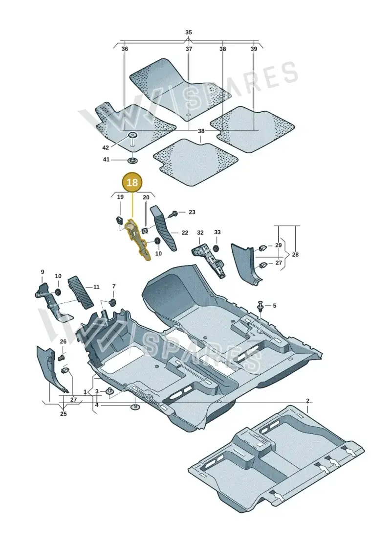 5QC864767 — Volkswagen Caddy Maxi Kombi (2020-2024) diagram 2ka863000, position 18