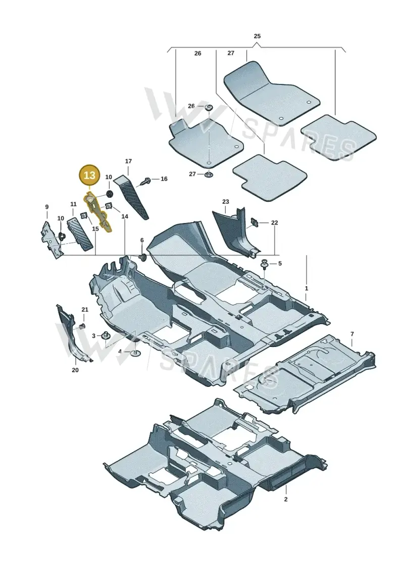 5QC864767 — Volkswagen Tiguan 2.0 (2023-) diagram 57x863000, position 13