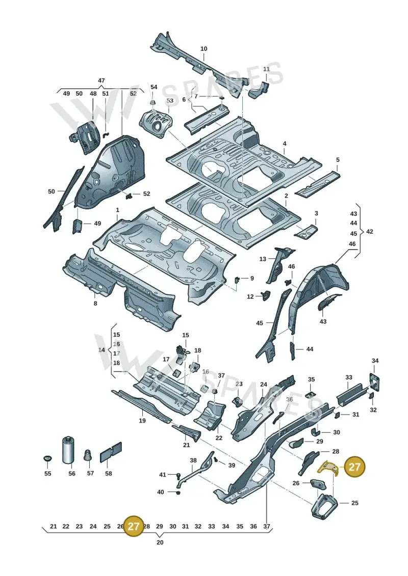 5QE802955 — SEAT CUPRA Formentor (2020-) diagram 5fn803010, position 27