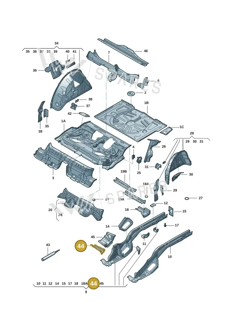 5QE803687 — Volkswagen Tharu (2020-2020) diagram 2be803200, position 44